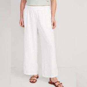 NWOT Old Navy High-Waisted Linen Blend Wide-Leg Pants
